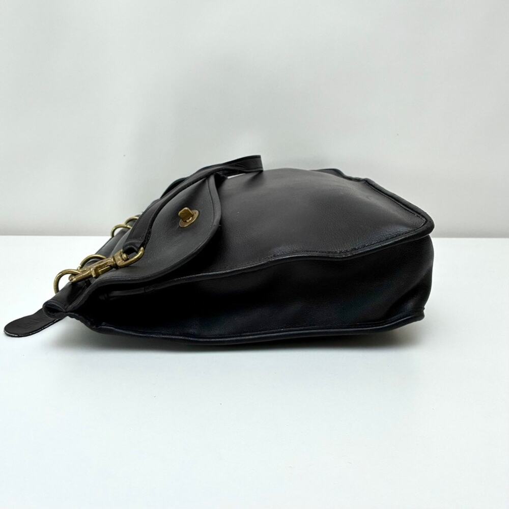 Vintage Laura USA Black Leather Satchel with Shoulder Strap - Laptop Bag - Picture 4 of 13